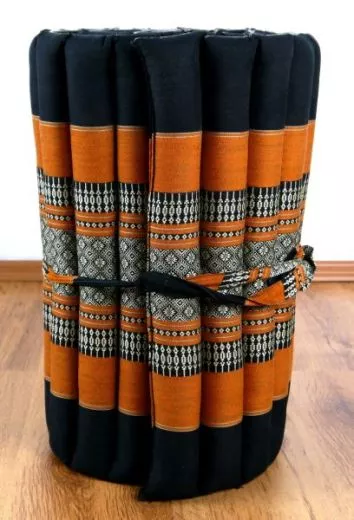 Kapok Rollmatte  *schwarz / orange*  Gr. S