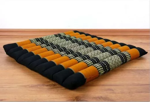 Steppkissen, Boden- bzw. Stuhlkissen *schwarz - orange*