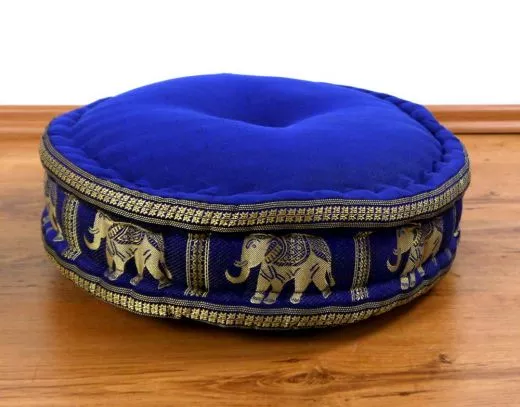 Zafukissen, Meditationskissen  *blau - Elefanten*