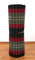 Kapok Rollmatte, Liegematte  *schwarz - Elefanten*  Gr. L