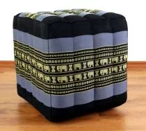 Farbenfrohes Wrfelkissen  *blau / Elefanten*