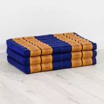 Kinder Kapokmatratze, Faltmatratze blau-gelb