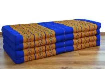 Klappmatratze, Gstematratze, Faltmatratze  *blau - gelb*  extrabreit