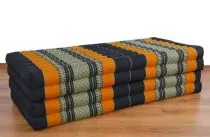 Klappmatratze, Gstematratze, Faltmatratze  *schwarz - orange*  extrabreit