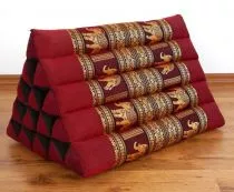 Kapok Dreieckskissen, Rckenlehne, hoch  *rot/Elefanten*  deluxe