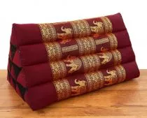 Kapok Dreieckskissen, Rckenlehne  *rot/Elefanten*  deluxe