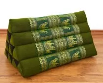 Kapok Dreieckskissen, Rckenlehne  *grn/Elefanten*  deluxe