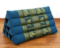 Kapok Dreieckskissen, Rckenlehne  *hellblau/Elefanten*  deluxe