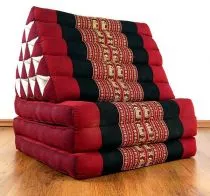 Thaikissen, XXL Dreieck  *rot / Elefanten*