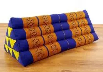 Kapok Dreieckskissen, Rckenlehne  *blau/gelb*   extrabreit