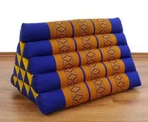 Kapok Dreieckskissen, Rckenlehne  *blau/gelb*  extrahoch