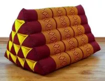 Kapok Dreieckskissen, Rckenlehne  *rot - gelb*  extrahoch