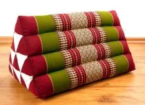 Kapok Dreieckskissen, Rckenlehne  *rot/grn*