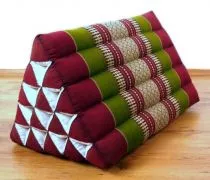 Kapok Dreieckskissen, Rckenlehne  *rot - grn*  extrahoch