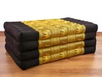 Klappmatratze, Seide, braun-gold/Elefanten