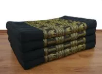 Klappmatratze, Seide, schwarz/Elefanten