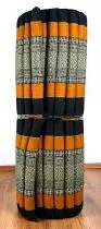 Kapok Rollmatte, Liegematte  *schwarz - orange*  Gr. L