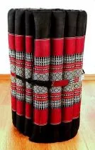 Kapok Rollmatte, Liegematte  *schwarz - rot*  Gr. S