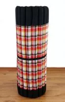 Kapok Rollmatte, Liegematte  *schwarz - rot kariert*  Gr. L