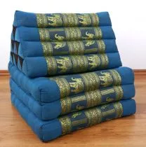 Thaikissen, Seidenstickerei, *hellblau/Elefanten*