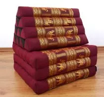 Thaikissen, Seidenstickerei, *rot/Elefanten*