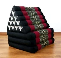 Thaikissen, XXL Dreieck  *schwarz / Elefanten*